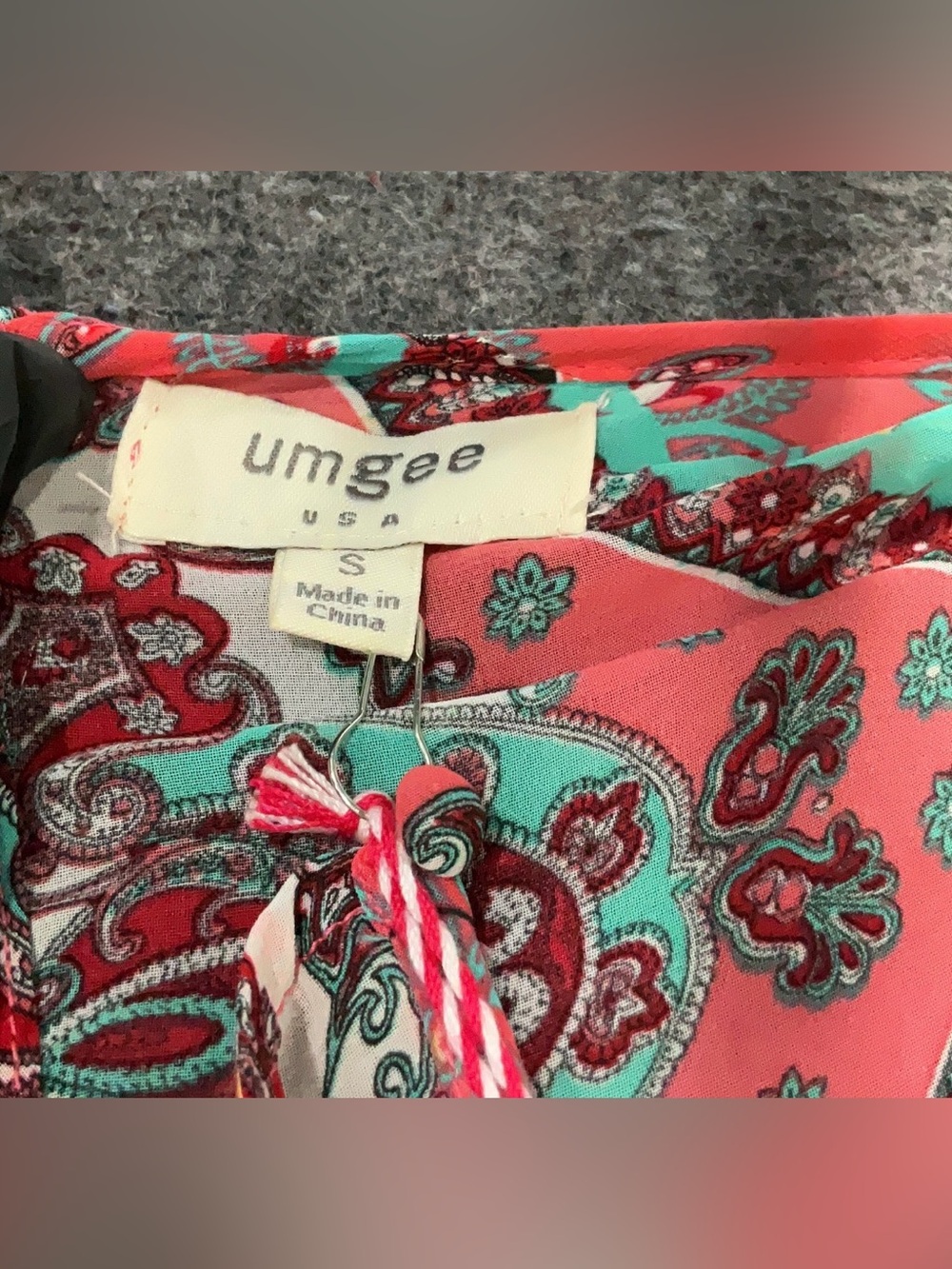Umgee NWT Pink & Teal Boho Blouse - Picture 6 of 7